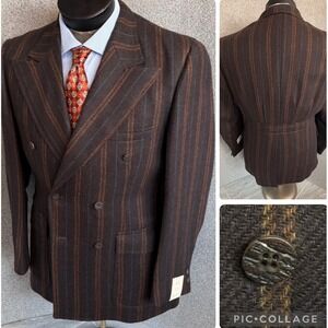 VTG The New York Store 60-70's Action Back Sport Coat 40R Wool Mohair Deadstock